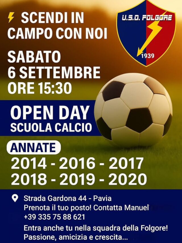 Open Day Scuola Calcio – Folgore Pavia
